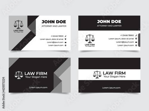 Set of Monochrome Law Firm Business Card Template