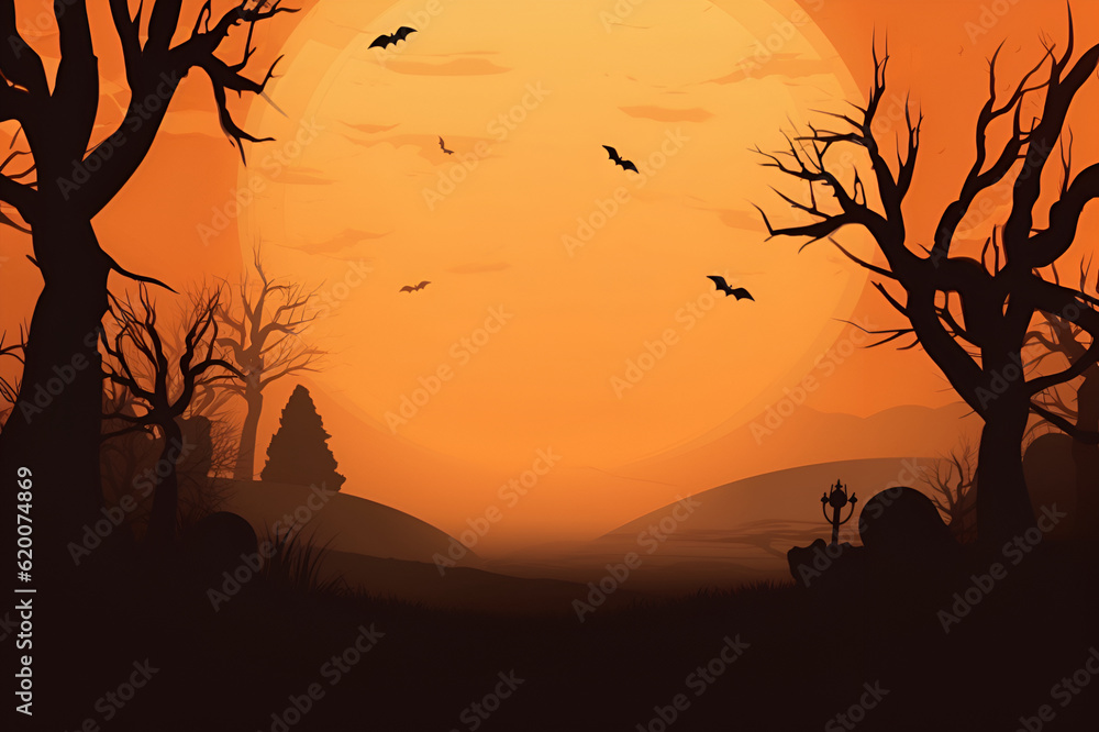 Halloween card, painted pumpkins. With Generative AI technology Halloween card, painted pumpkins. With Generative AI technology