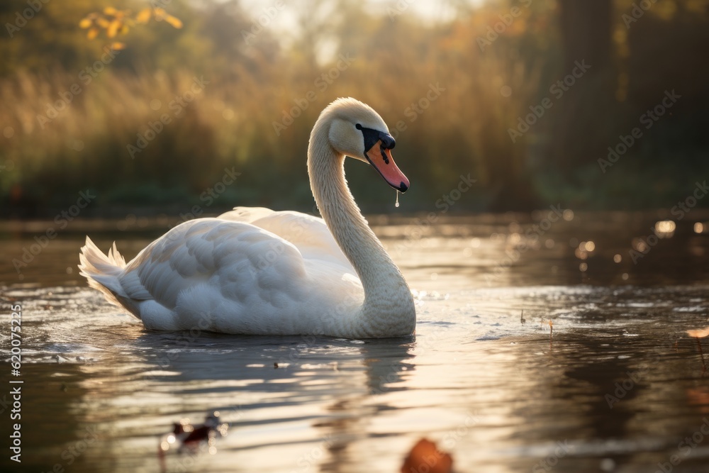 Swan on the lake, Generative AI Swan on the lake, Generative AI