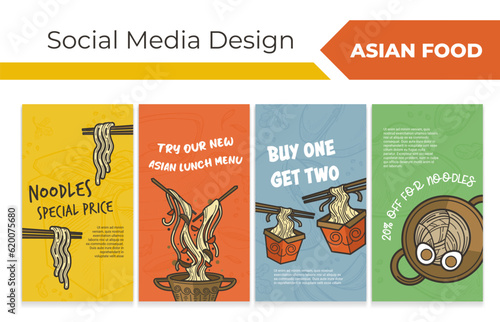 Social media set design for asian food offer