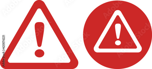 Vector attention sign with exclamation mark icon. Danger symbol. Risk sign.