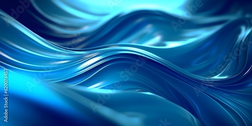 Blue abstract liquid wave background, flowing liquid, Generative AI © Lucky Ai
