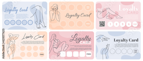 Marketing card design set for beauty salon service