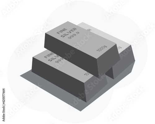 silver bars,1000 grams pure metal,business investment and wealth concept.wealth of commodity ,designed in a flat design.