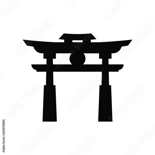Torii gate Icon design. isolated on white background. vector illustration
