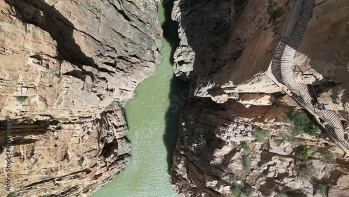 Drone over El Caminito del Rey (The King's Little Path), Andalusia, Spain
