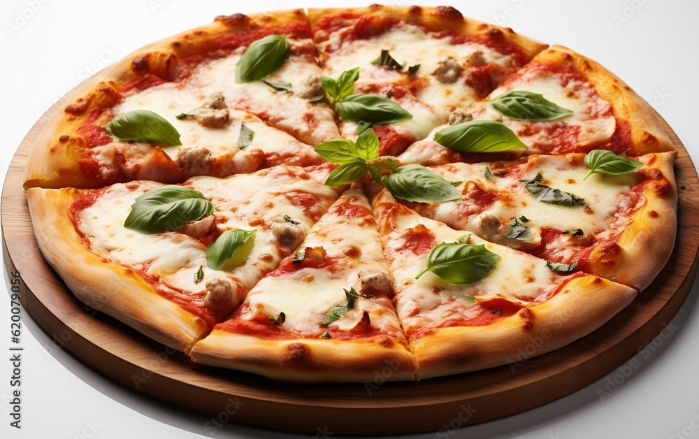 Isolated Pizza on White Background Savory Delight. Generative AI