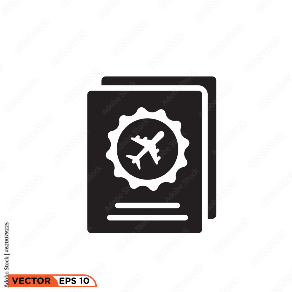 Icon vector graphic of Manual book of flight Icon vector graphic of Manual book of flight