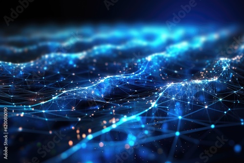 Abstract futuristic background Data Transfer. technology concept. Futuristic cyberspace background. Generative AI