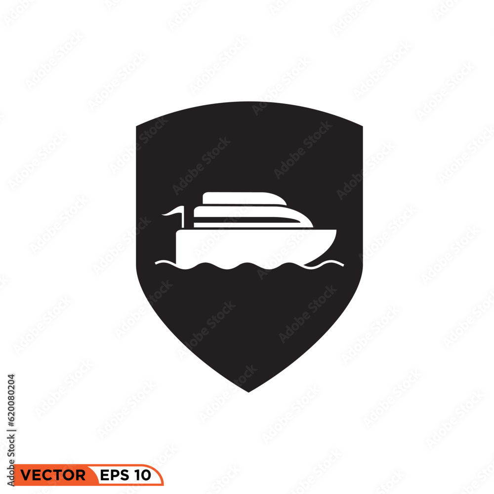 Icon vector graphic of Shield cruise ship Icon vector graphic of Shield cruise ship