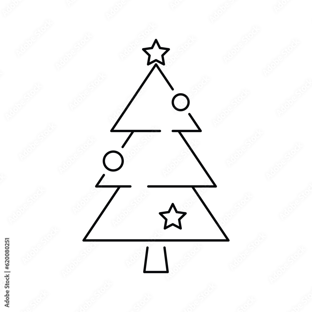 Christmas tree with stars icon design. Isolated on white background. vector illustration Christmas tree with stars icon design. Isolated on white background. vector illustration
