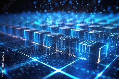 Abstract futuristic background Data Transfer. technology concept. Futuristic cyberspace background. Generative AI