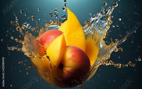 Splashing Mango Delight. Generative AI