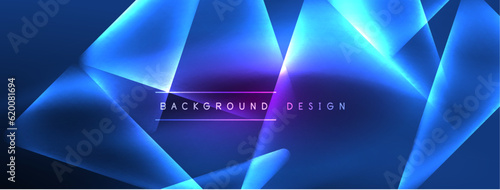 Neon lights hacking geometric background, virtual reality or artificial intelligence concept, cyberpunk geometric template for wallpaper, banner, presentation, background