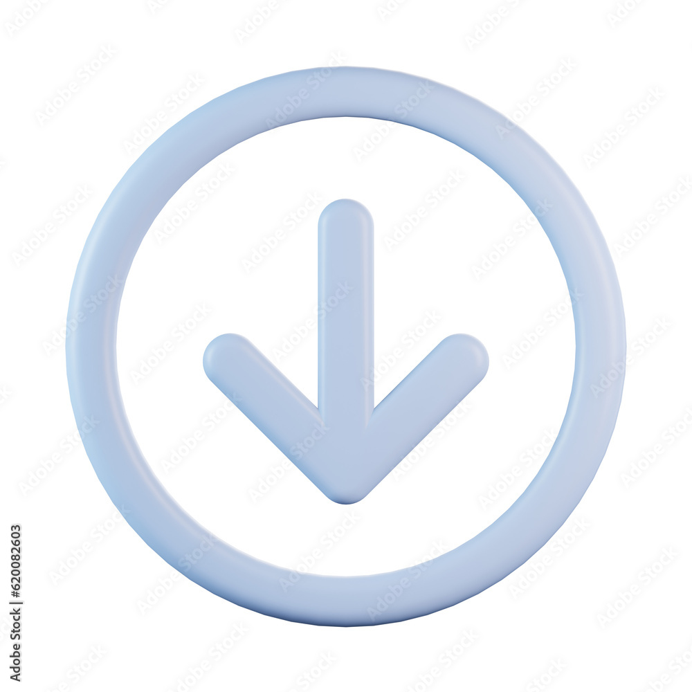 Next Down Arrow 3D Icon Next Down Arrow 3D Icon