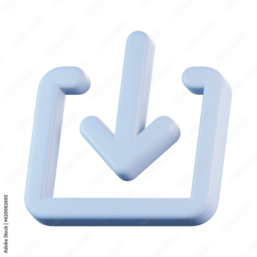 Download Arrow Down Inside Square 3D Icon Download Arrow Down Inside Square 3D Icon