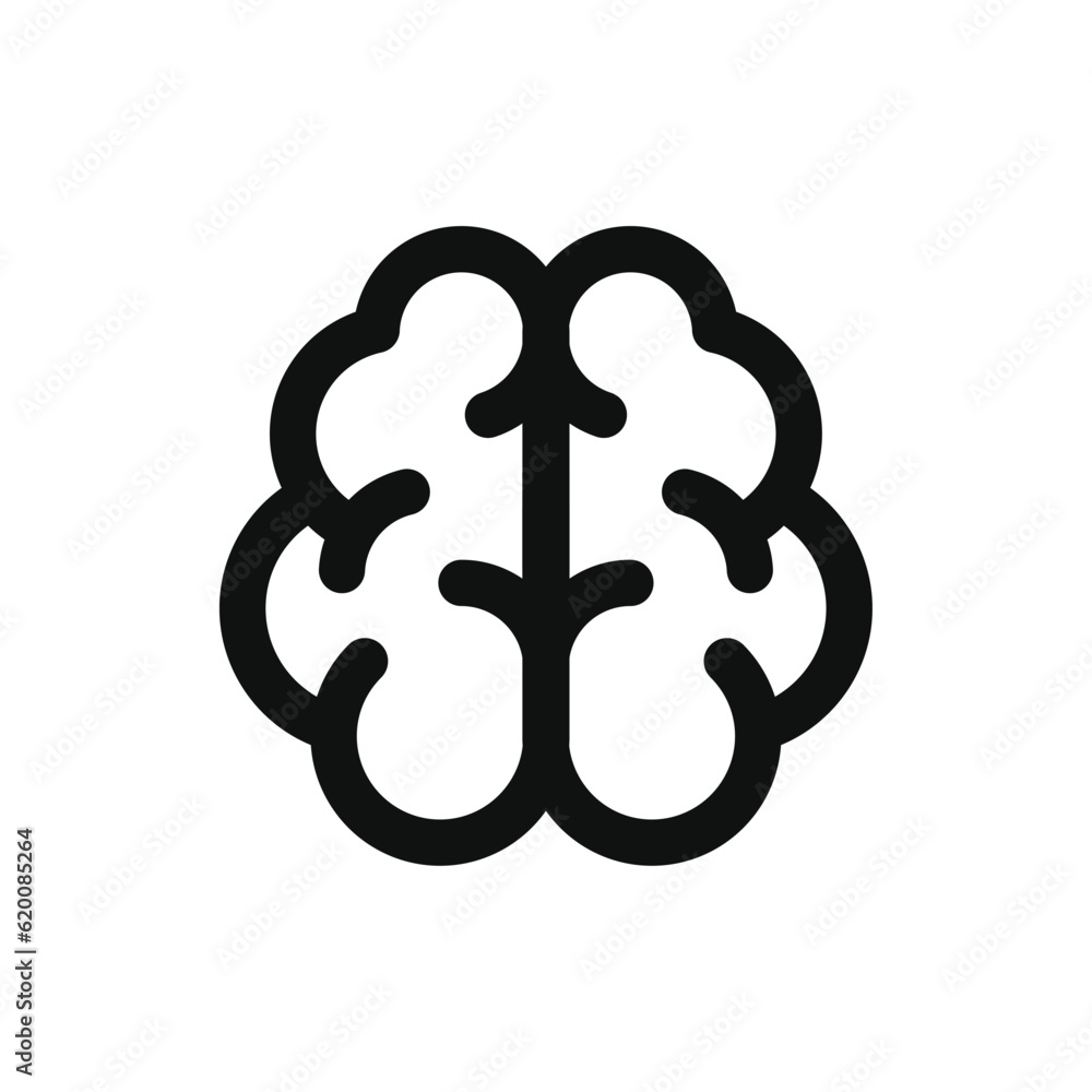 Brain Icon on White Background. Line Style Vector Brain Icon on White Background. Line Style Vector