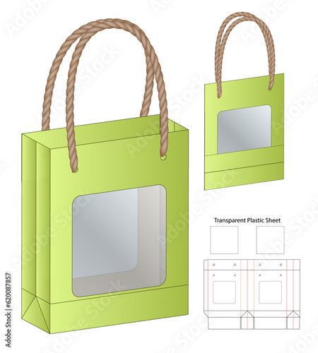Box packaging die cut template design. 3d mock-up
