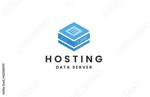 The data hosting server logo embodies excellence, security and technological prowess. This logo features a sleek, modern design that signifies data storage and management in a digital environment.