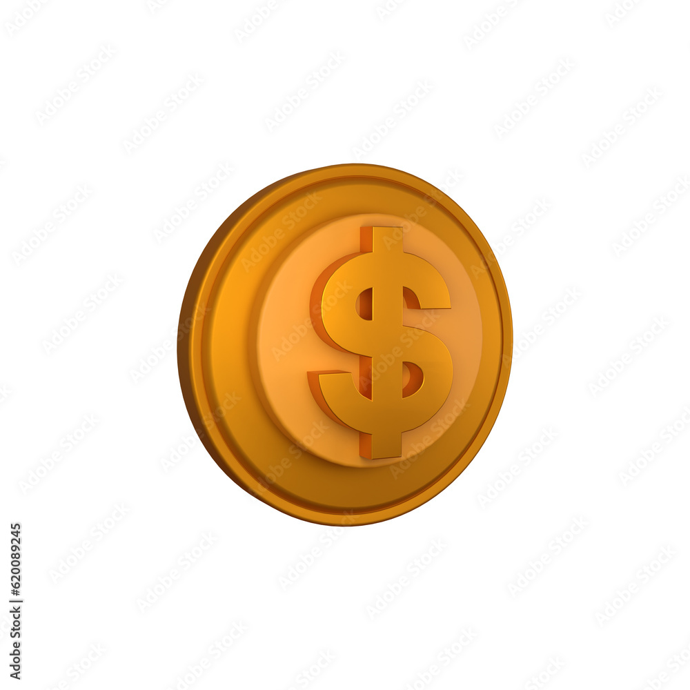 3D Rendering golden Dollar Sign isolated on white background
3D Rendering golden Dollar Sign isolated on white background