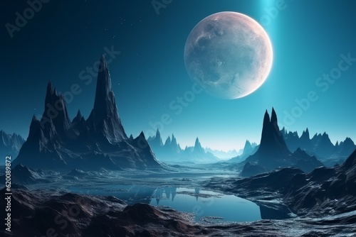 Fantasy planet landscape. Generate Ai © nsit0108