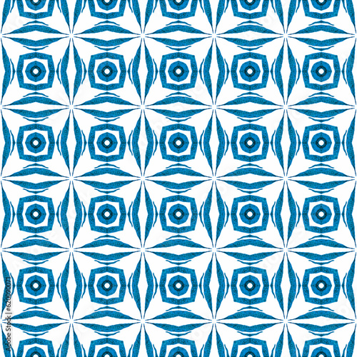 Tropical seamless pattern. Blue astonishing boho