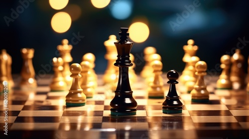 Chess pieces on the chessboard, Winner or victory concept, The concept of business success.