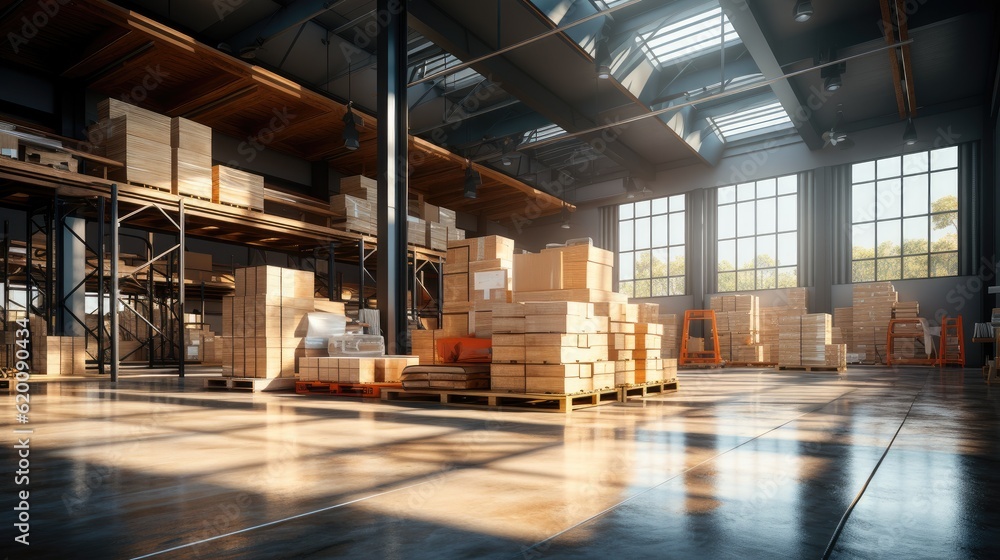 Rows of material boxes or product boxes in warehouse area, Modern warehouse or industrial shelves with cardboard boxes. Rows of material boxes or product boxes in warehouse area, Modern warehouse or industrial shelves with cardboard boxes.