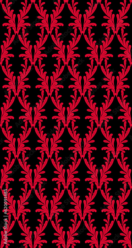 seamless pattern with red hearts
