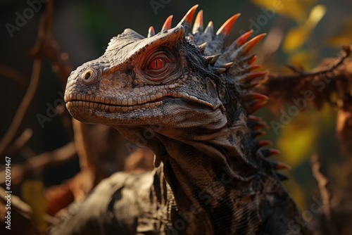 Close-Up of Jaxartosaurus, Natural light, Generative AI © Giantdesign