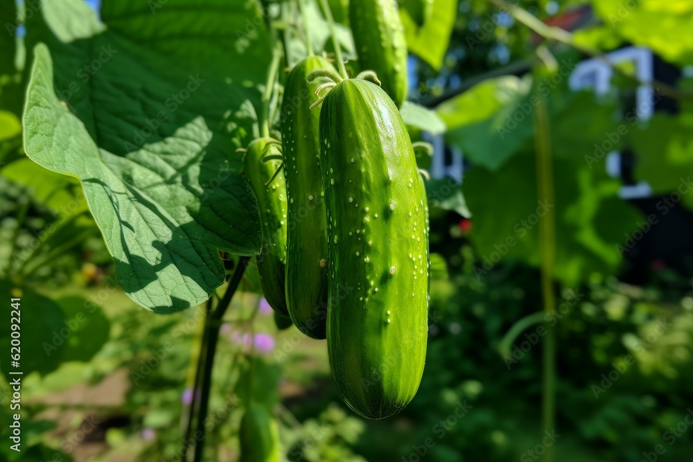 Growing young cucumber. Generate Ai Growing young cucumber. Generate Ai