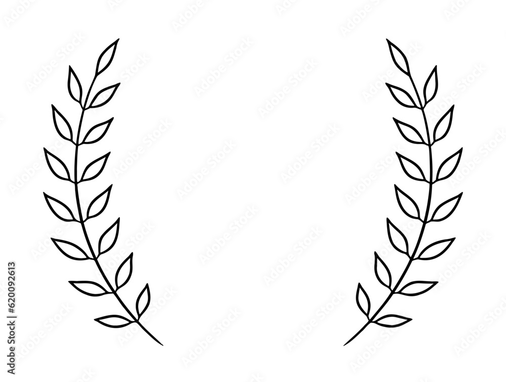 Abstract laurel wreath frame with leafy branches Abstract laurel wreath frame with leafy branches