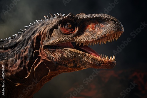 Close-Up of Majungasaurus  Natural light  Generative AI