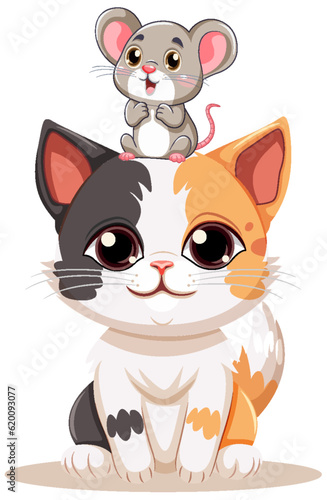 Cate and mouse friends cartoon character