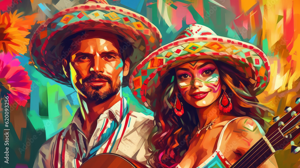 mexican couple with guitar mexican couple with guitar
