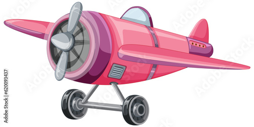Cute pink jet plane cartoon