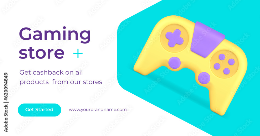 Gaming store cyberspace video entertainment online shop 3d landing page realistic vector Gaming store cyberspace video entertainment online shop 3d landing page realistic vector