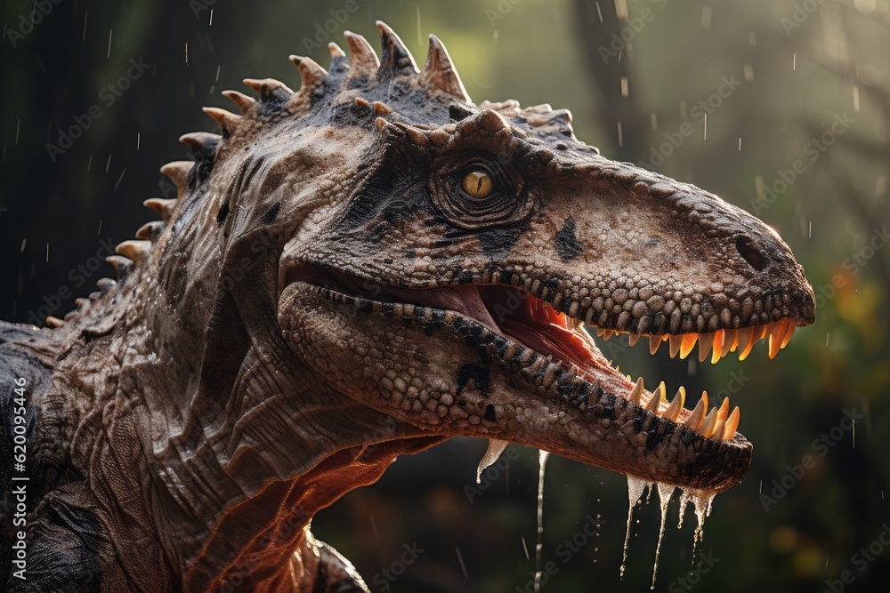 Close-Up of Yimenosaurus, Natural light, Generative AI Close-Up of Yimenosaurus, Natural light, Generative AI