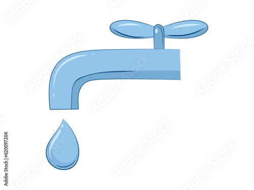 Dripping tap with drop icon for web, mobile and infographics. The water tap symbol isolated on white background.