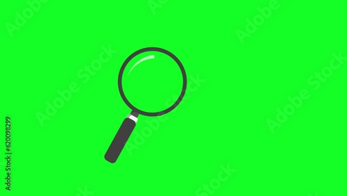 animated magnifying glass search tool detective lens search zoom in greenscreen
