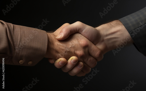 Handshake between two people. Generative AI technology.