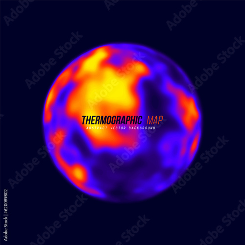 Heat map. Abstract infrared thermographic background. Vector illustration.