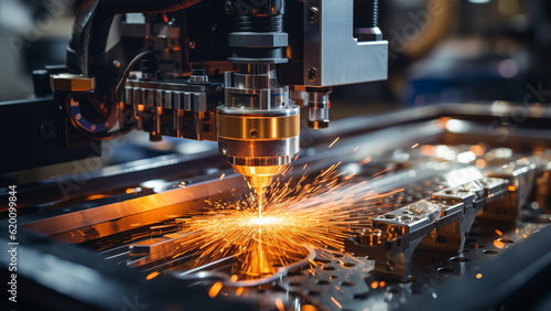 Processing and laser cutting for metal in the industrial. technology modern industrial.