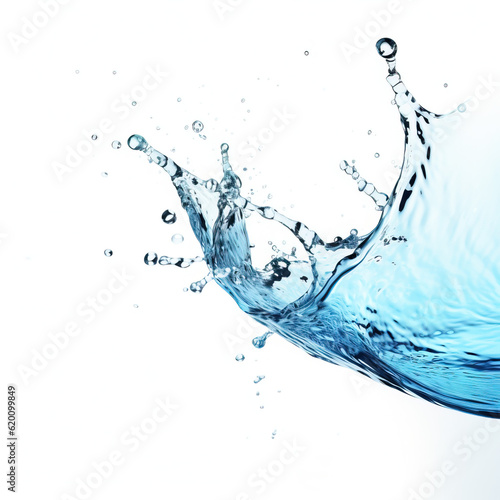 Water splash isolated on white background close up vector image generative AI.