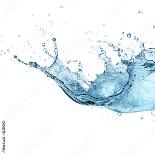 Water splash isolated on white background close up vector image generative AI.