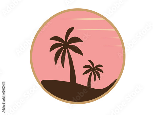 PALM BEACH ROUND BADGE ILLUSTRATION