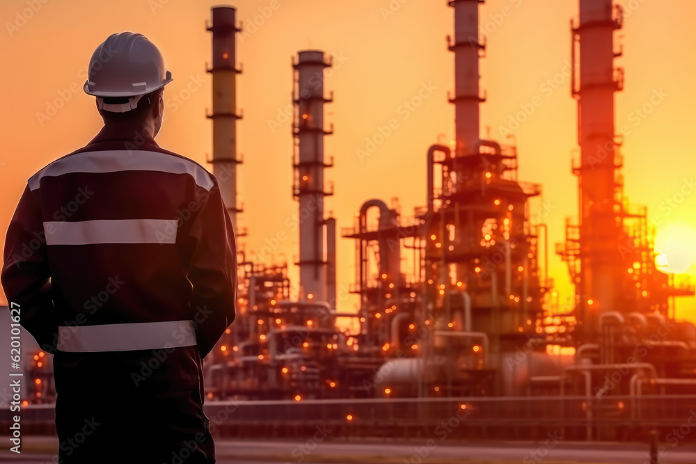 Engineer Checking List at Petrochemical Refinery Complex. Generative AI. Engineer Checking List at Petrochemical Refinery Complex. Generative AI.