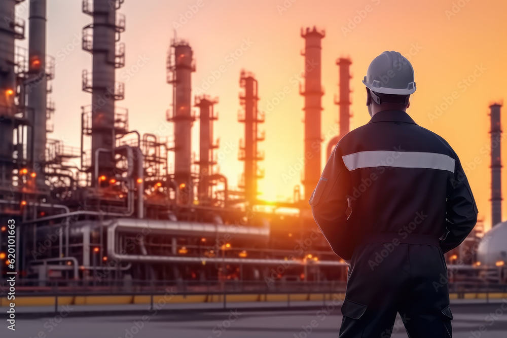 Engineer Checking List at Petrochemical Refinery Complex. Generative AI. Engineer Checking List at Petrochemical Refinery Complex. Generative AI.