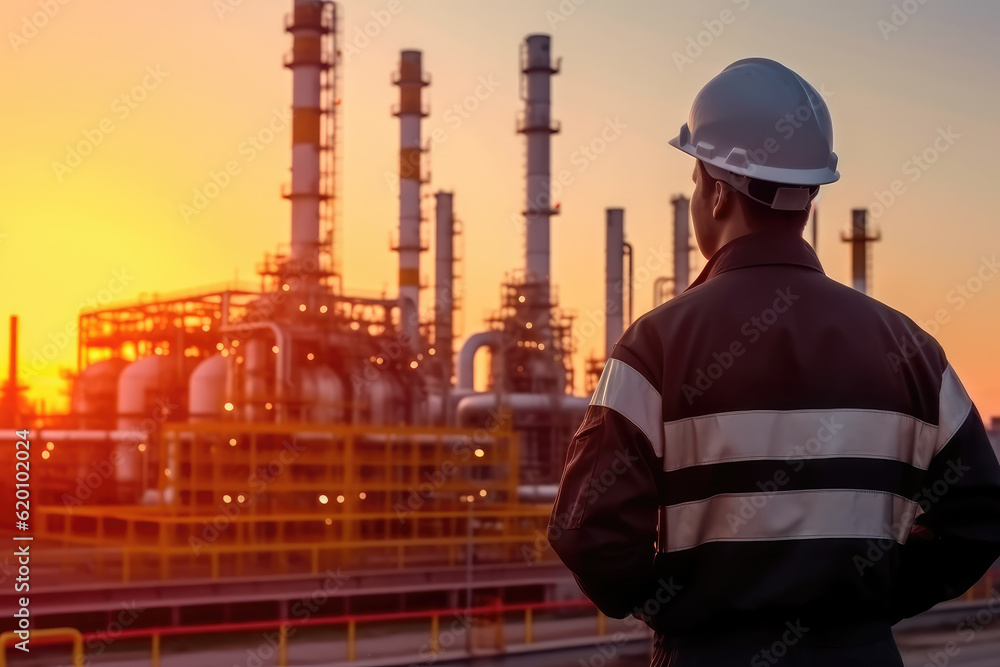 Engineer Checking List at Petrochemical Refinery Complex. Generative AI. Engineer Checking List at Petrochemical Refinery Complex. Generative AI.