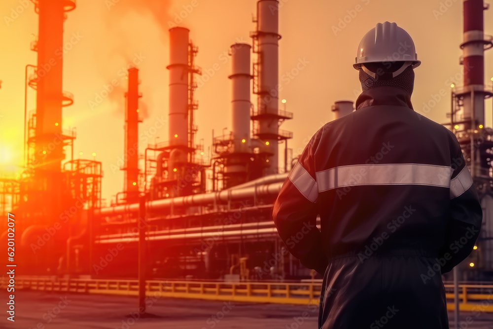 Engineer Checking List at Petrochemical Refinery Complex. Generative AI. Engineer Checking List at Petrochemical Refinery Complex. Generative AI.